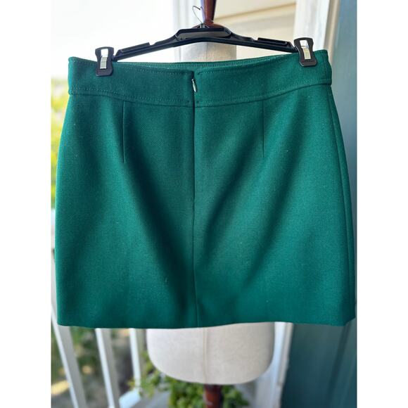 J.Crew 100% Wool Patch Pocket Mini Skirt 6P Emerald Green Preppy Fall Capsule - Picture 3 of 9